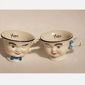 Baileys YUM Cups Winking Eye Face Man & Woman Tea Coffee Cup